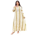 Women's Embroidered Tassel Maxi Dress – Long Sleeve Loose Fit
