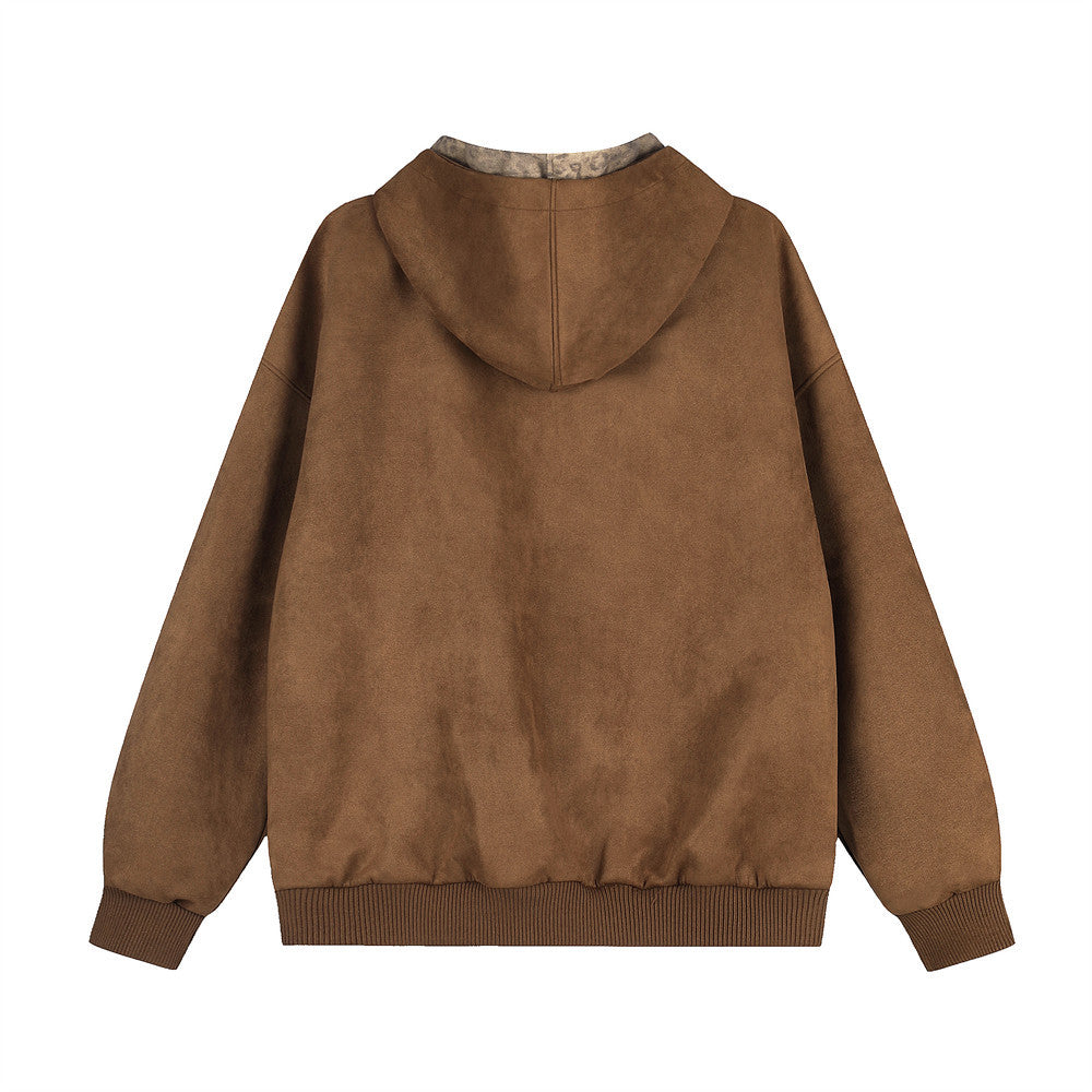 Men's Leopard Print Hooded Jacket – Double Zip Loose Fit Streetwear