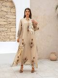 Women's Beaded Embroidered Maxi Dress – Long Sleeve Evening Gown