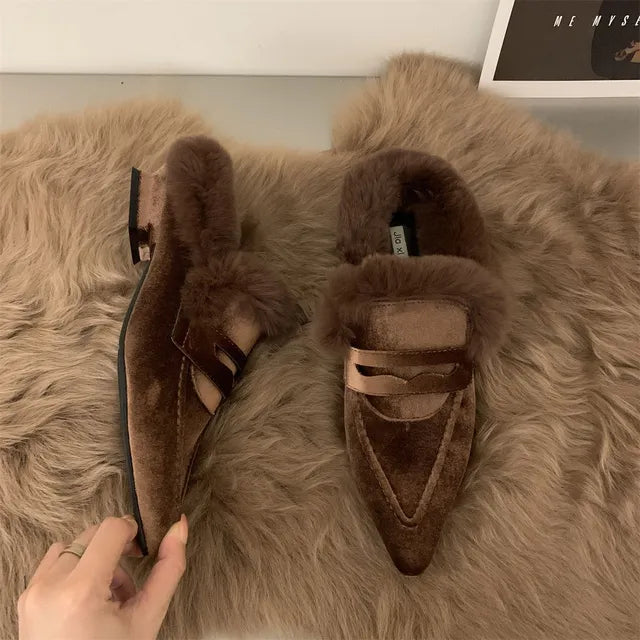 Cosy Platform Fur Slippers | Warm Faux Fur Slides