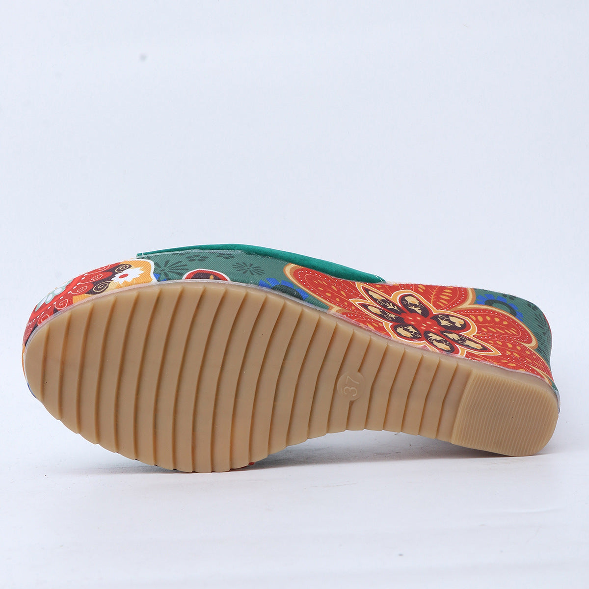 Women's Suede Peep Toe Platform Wedge Sandals