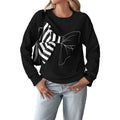 Loose Long Sleeve Bow Neckline Sweatshirt