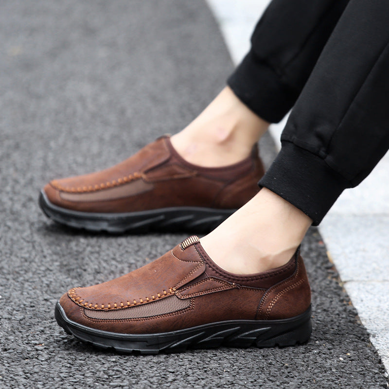 Men's Breathable Casual Business Shoes – British Style Slip-On