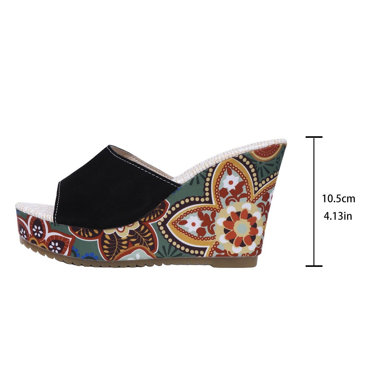 Women's Suede Peep Toe Platform Wedge Sandals