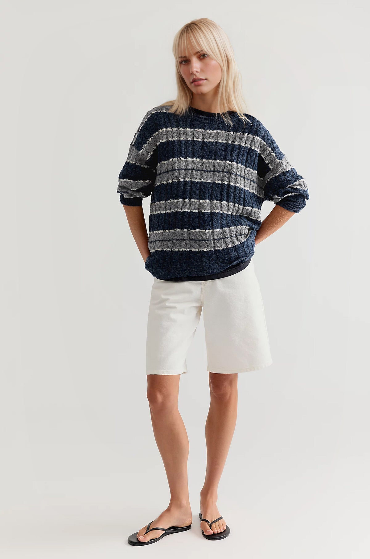 Loose striped sweater for women
