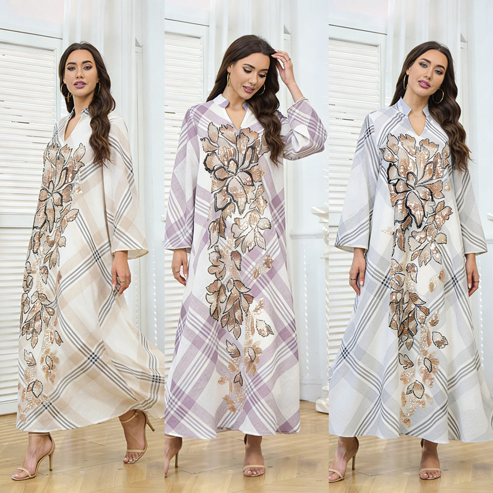 Women's Mesh Long Sleeve Maxi Dress – Layered Loose Fit