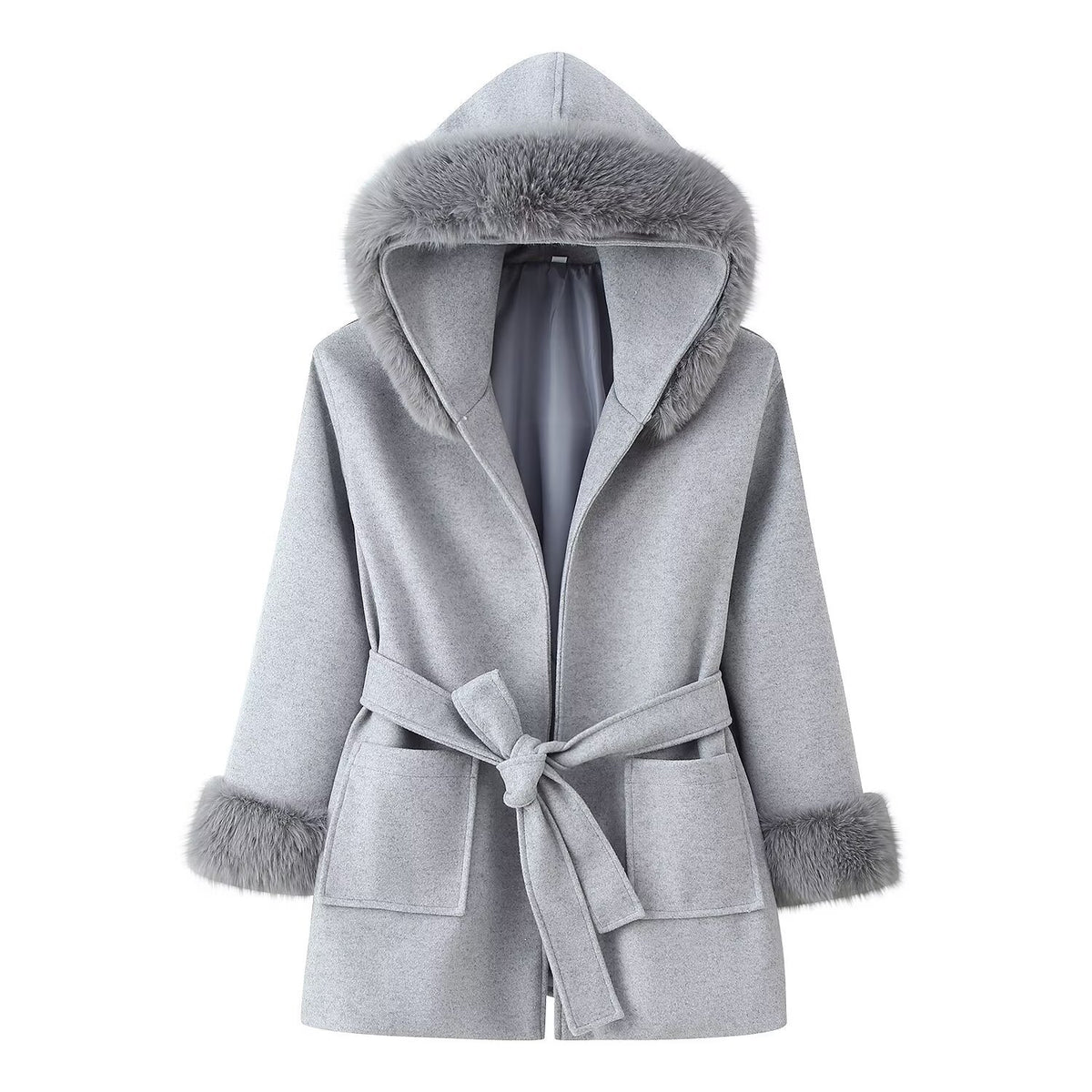 Loose Woolen Coat Jacket – Hooded Streetwear Coat