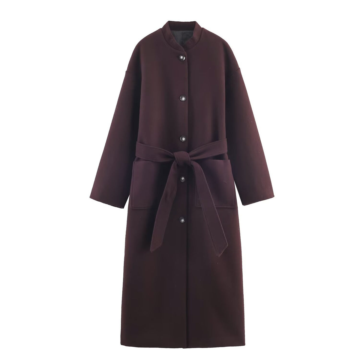 Long Waistband Coat Jacket – Belted Streetwear Coat