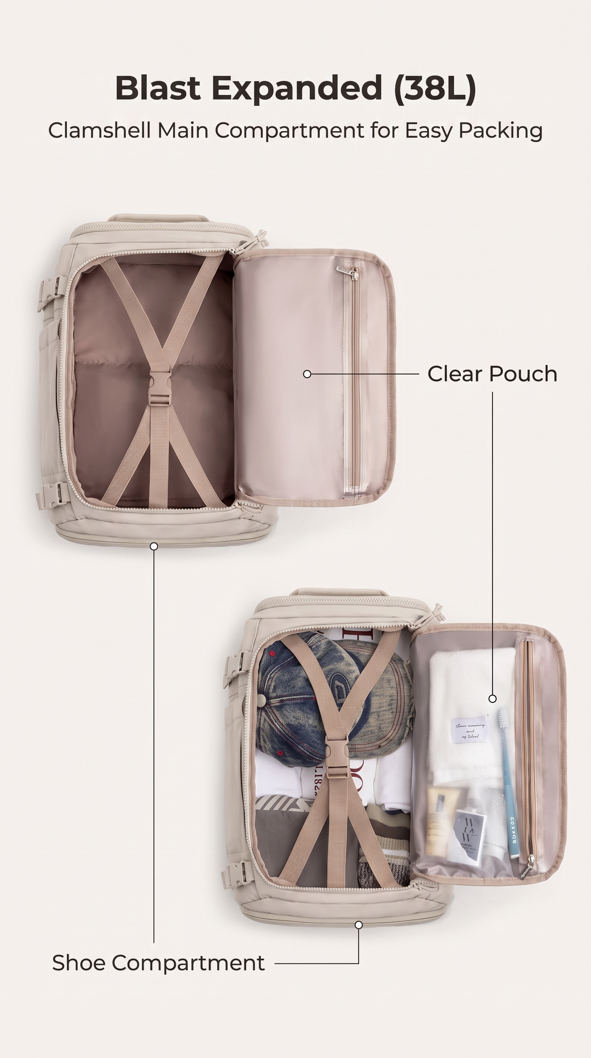 SableAir® 38L Expandable Travel Backpack + Free Gift