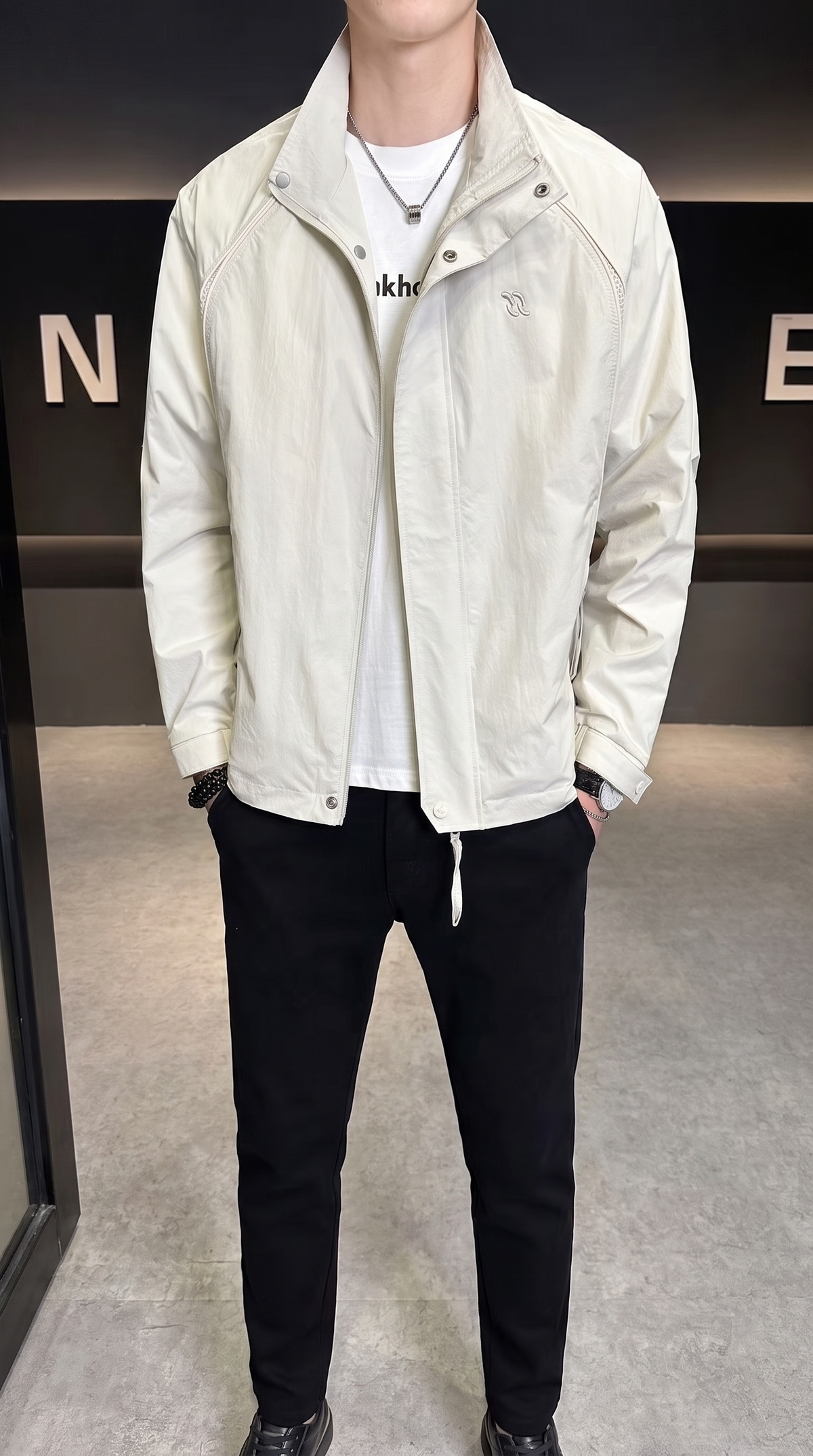 Men's Cargo Embroidery Windbreaker Jacket