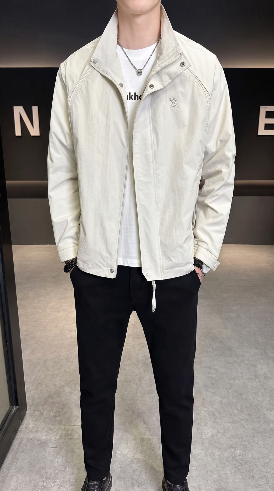 Men's Cargo Embroidery Windbreaker Jacket
