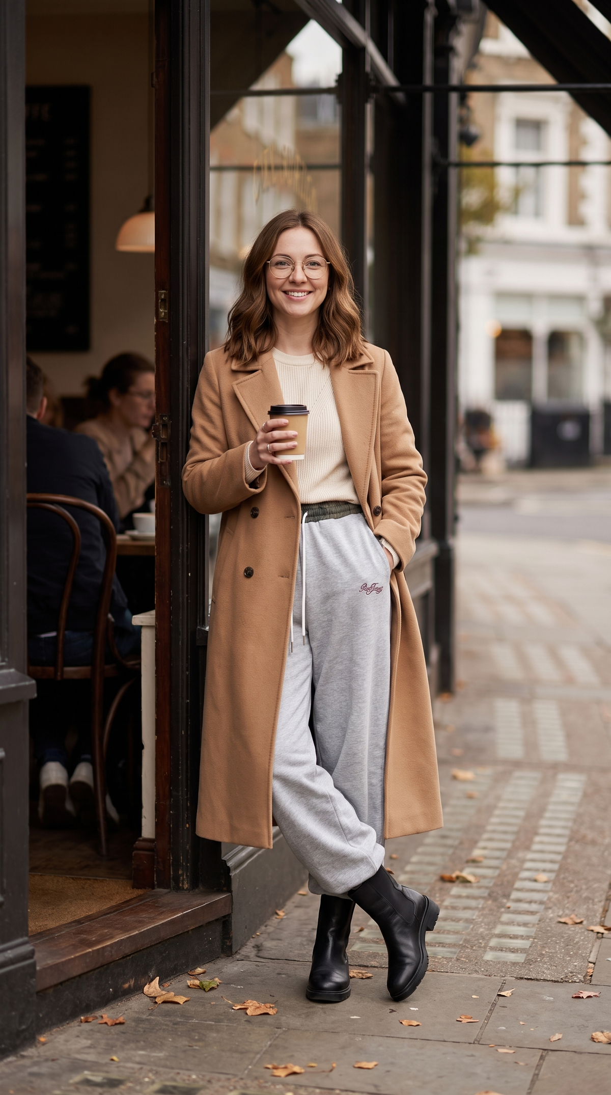 Women's Camo Wide Leg Joggers – Panelled Drawstring Sweatpants
